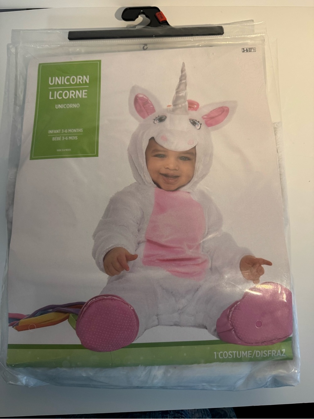 Baby White & Pink Unicorn Costume 3-6 months